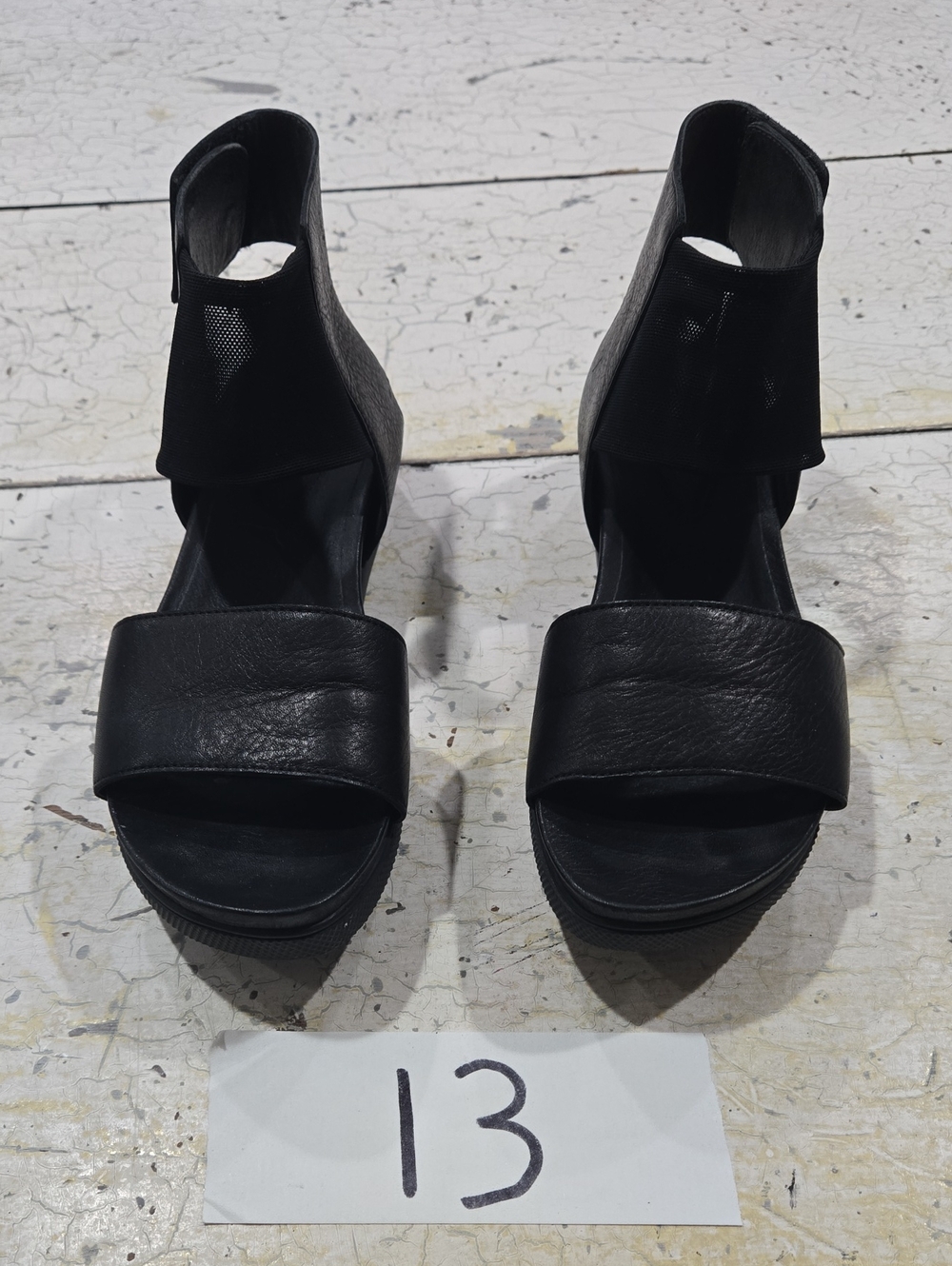 Eileen Fisher Sport Tumbled Leather Sneaker Sandal in black Women's Size 6.5